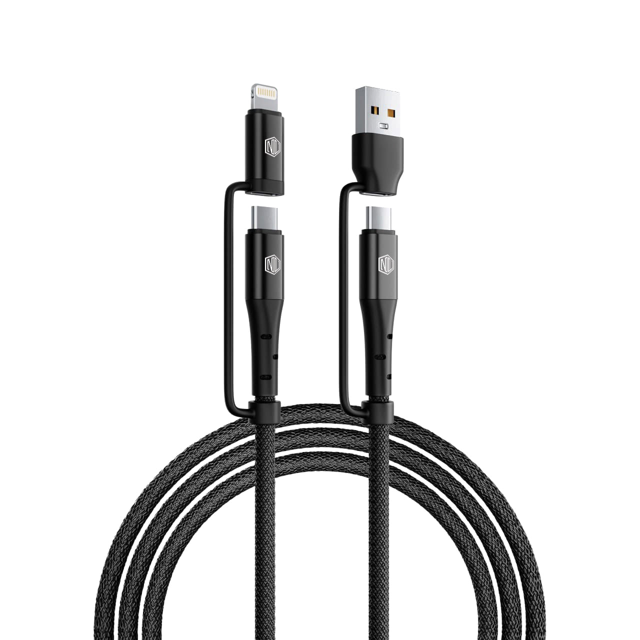 Blaze Quad 100W 4 in 1  Cable (USB-A to Type-C to Type-C to Type-L)