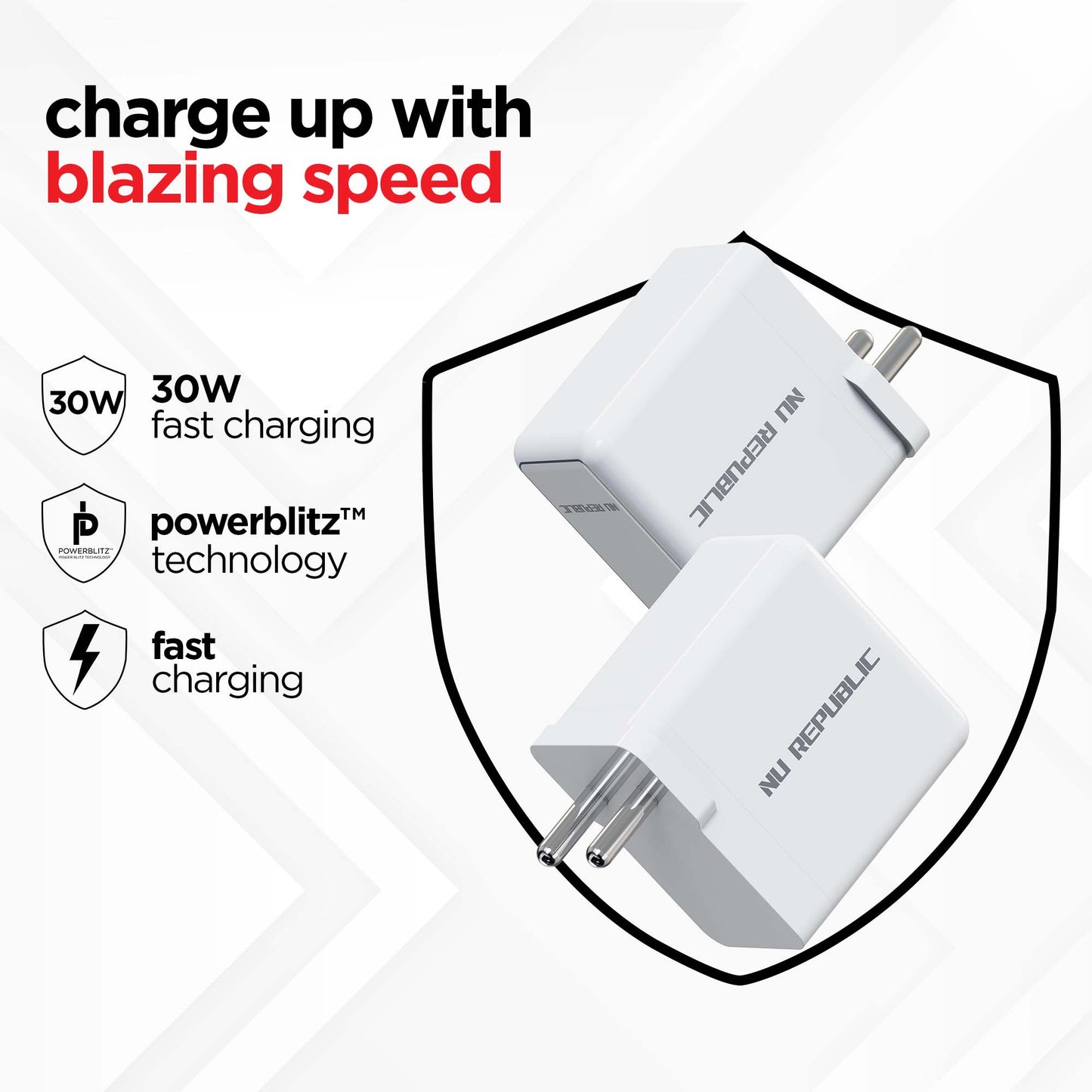 Sprint All In One 30W 6A Fast Charging Adapter with Cable (Type-C to Type-C)